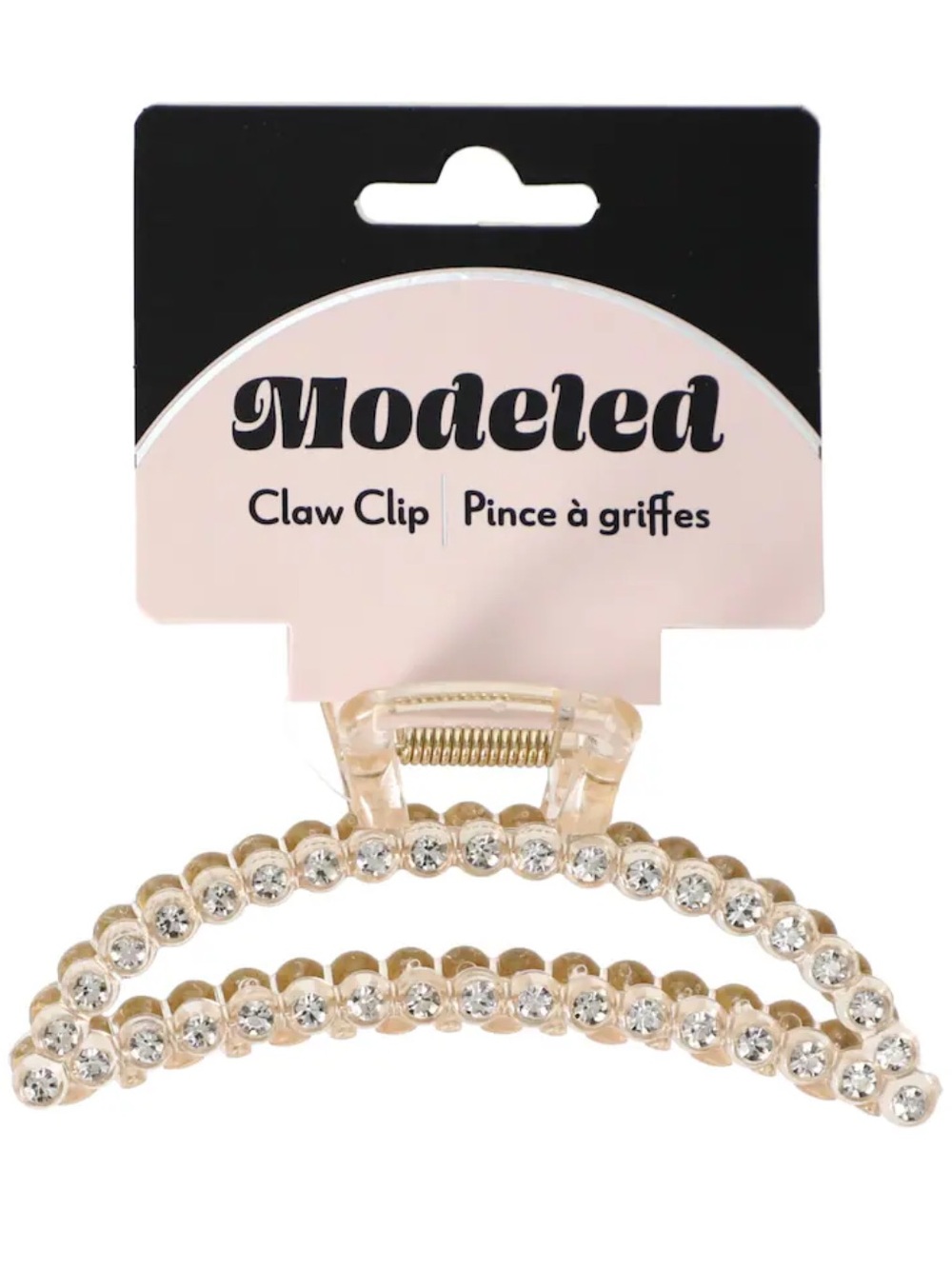 Molded Gold Tone Rhinestone Accent Hair Claw Clip NWT